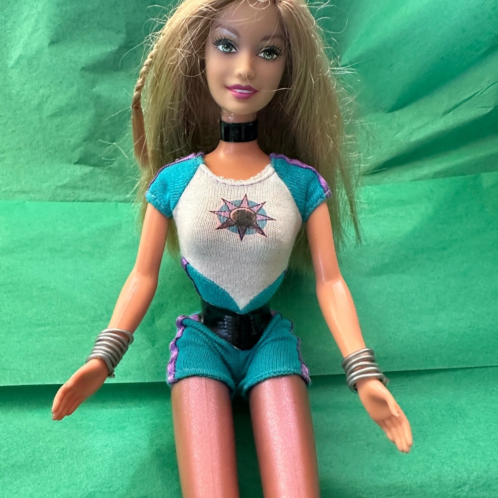 Barbie Doll in Teal and White Outfit